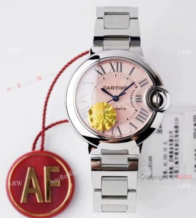 (AF Factory) Swiss Top Clone Ballon Bleu Cartier NH05 Automatic Watch 33mm Pink Dial